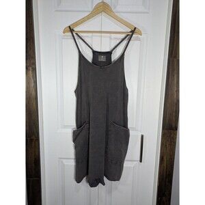 Free People Movement Oversized Acid Washed Black Romper - Size M